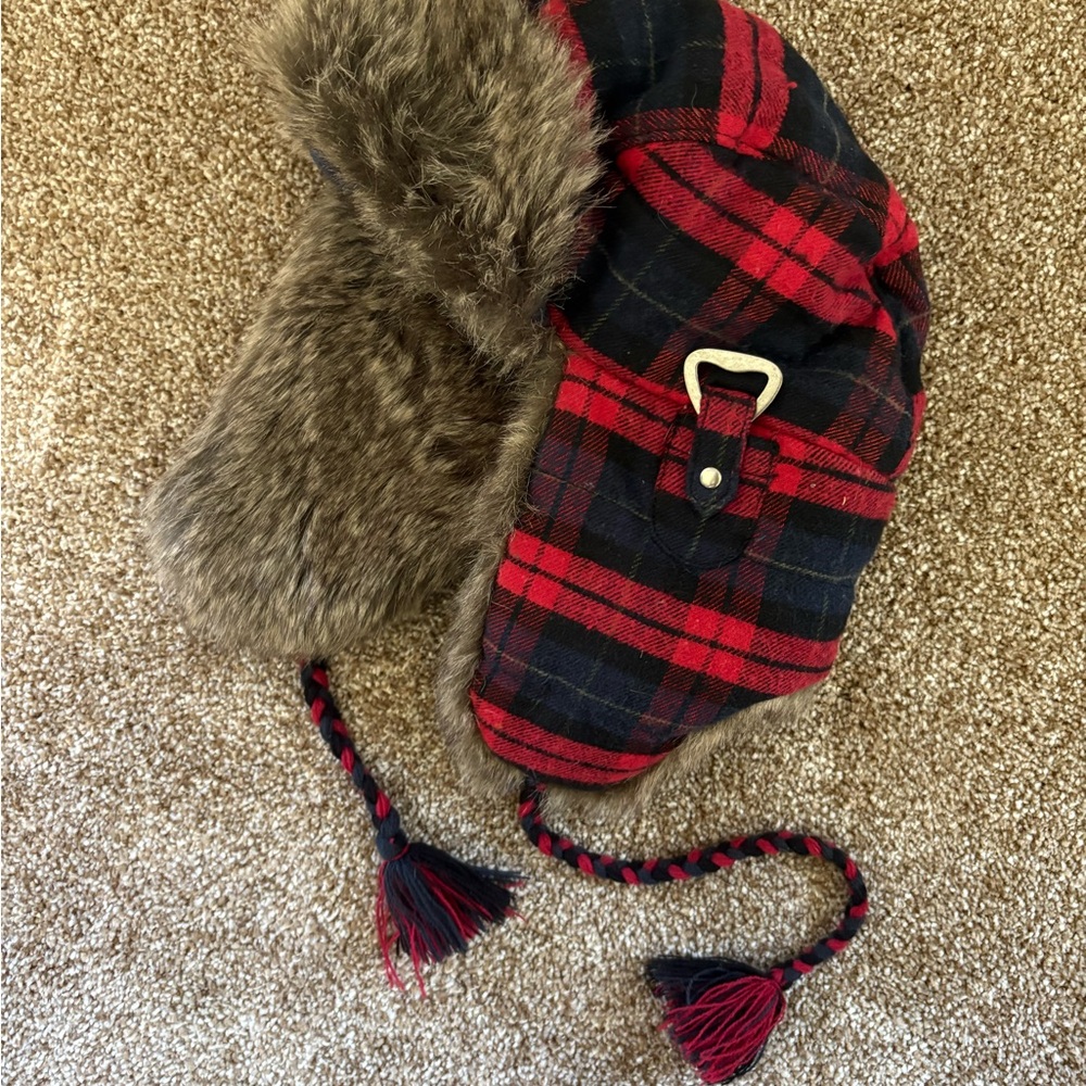 American Eagle Outfitters Blue and Brown Trapper Hat